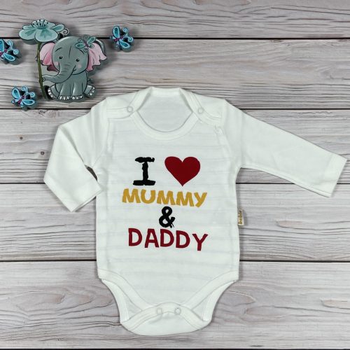 I love Mummy & Daddy tört fehér színű hosszú ujjú body