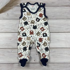 Macis ujjatlan pamut kisfiú rugdalózó