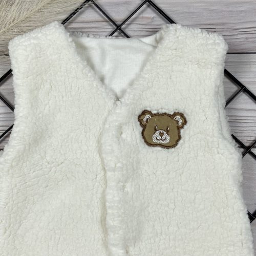 Macis mintájú teddy plüss mellény