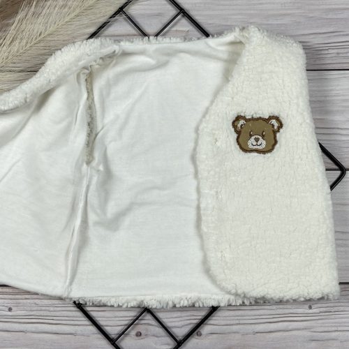 Macis mintájú teddy plüss mellény