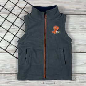 Dínós mintájú szürke színű kisfiú polár mellény 