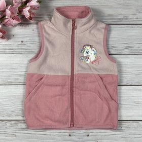   Unicornisos mintájú púder rózsaszín kislány polár mellény