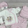7 részes,  macis-szívecskés hazahozós kislány baby szett