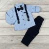 Világoskék inges elegáns kisfiú együttes