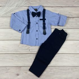 Világoskék inges kisfiú elegáns együttes