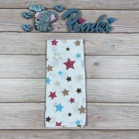Fehér alapon színes csillagos flanel pelenka