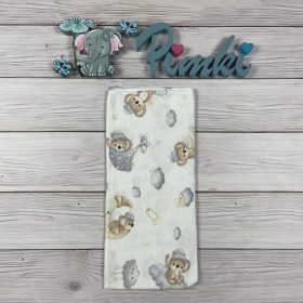 Felhős-macis mintájú flanel pelenka