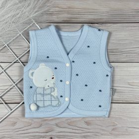 Kék macis-csillagos pamut mellény