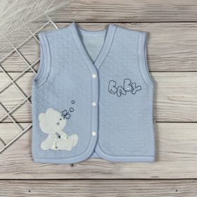 Kék macis-pillangós pamut mellény