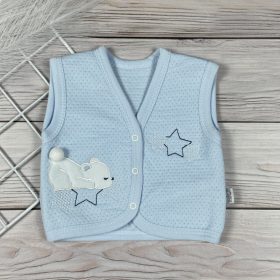 Macis-csillagos kék színű pamut mellény