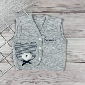 Macis mintájú szürke pamut mellény