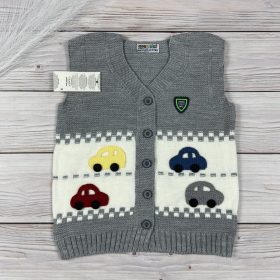 Kötött világosszürke autós mellény