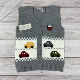 Kötött világosszürke autós mellény