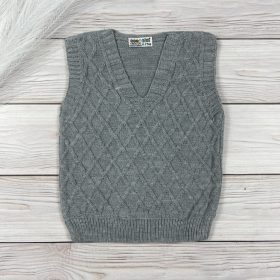 Szürke kötött kisfiú mellény
