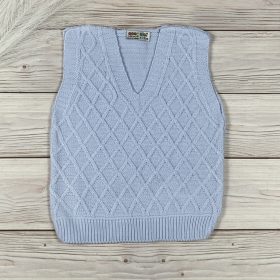 Világoskék kötött kisfiú mellény