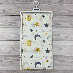 Textil kifogó- sárga és szürke csillagos, felhfős