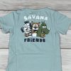 Savana állatmintás világoskék pólós-sötétkék sortos kisfiú együttes