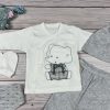  5 részes, elefántos szürke színű kisfiú hazahozós baby szett