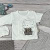  5 részes, elefántos bézs színű kisfiú hazahozós baby szett