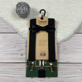 Hózentróger és csokornyakkendő szett -fekete