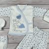 5 részes, nyuszis hazahozós baby szett-kék