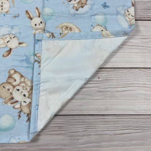 Vízálló flanel utazó pelenkázóalátét-kék állatmintás