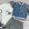 Macis mintájú bodys-kardigános kisfiú együttes