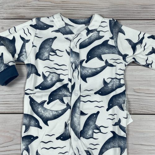 Delfines mintájú pamut rugdalózó