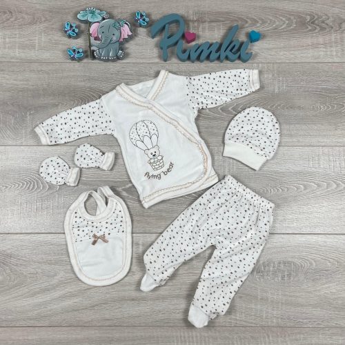  5 részes, macis-csillagos kisfiú hazahozós baby szett