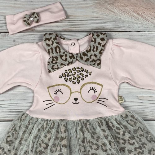 Cicás mintájú kislány ruha, fejpánttal