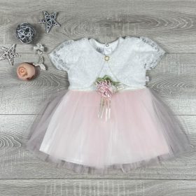   Sophie rózsaszín tüllös alkalmi kislány ruha, boleróval