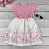 Pillangós-virágos alkalmi kislány ruha masnival