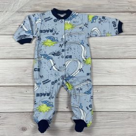 Autós mintás kisfiú pamut rugdalózó