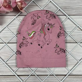 Unicornisos púder rózsaszín kislány pamut sapka