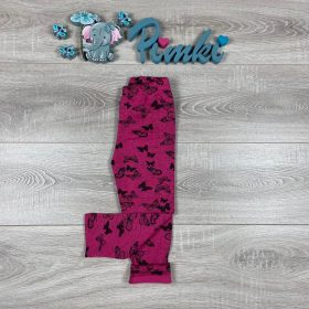   Pink színű, pillangó mintás belül bolyhos kislány leggings
