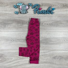   Pink színű, csillag mintás belül bolyhos kislány leggings
