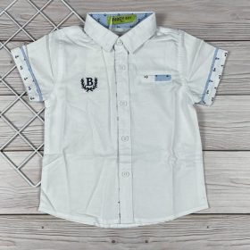 Matrózmintás fehér kisfiú rövid ujjú ing